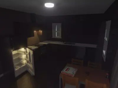 Simple Apartment Kitchen Free low-poly 3D model