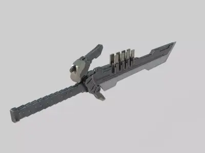 Future Sci-Fi Cold Steel Greatsword 3D model