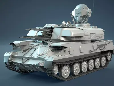 ZSU-23-4 Shilka High-Poly 3D model