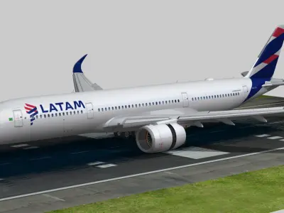 Airbus A350-900 XWB LATAM Airlines Low-poly 3D model
