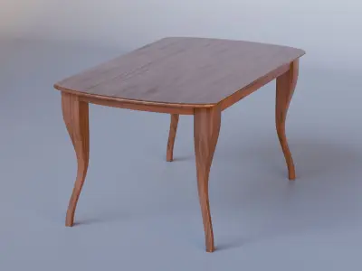 Dining Table With Chairs Free low-poly 3D model