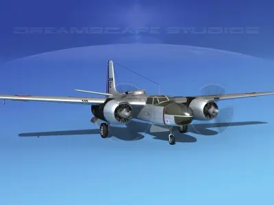 Douglas A-26C Invader V08 France 3D model
