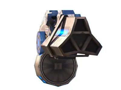 LowPoly Sci-Fi Assault Heavy Machine Gun Low-poly 3D model