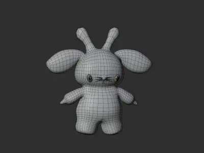 Cute bunny lowpoly 3d  model Low-poly 3D model