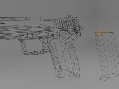 Low poly USP pistol Low-poly 3D model