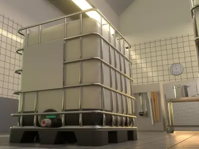 1000 Liter IBC Container High-Poly-Version 3D model