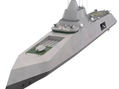 Stealth Navy Frigate v2 3D model
