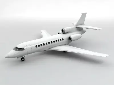  Dassault Falcon 900 EX - Generic White Low-poly 3D model