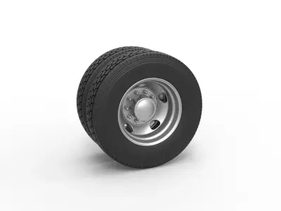 5 Hole rear wheel of old school truck Scale 1 to 25 3D print model