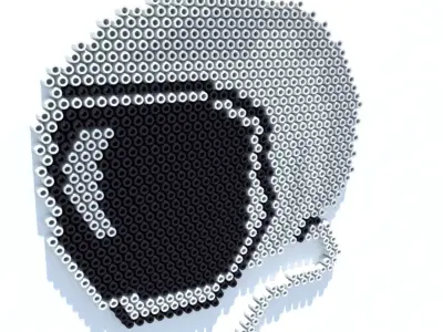 Space helmet perler beads 3D model