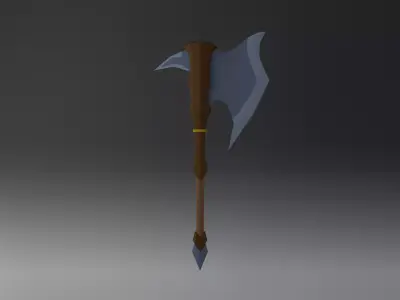 Fantasy Battle Axe Low Poly Low-poly 3D model