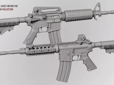 AR15 M4A1 Modular Flash Hider A2 Customizable Low-poly 3D model