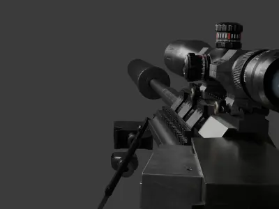 Steyr HS 50 M1  50 BMG anti-material  sniper rifle Low-poly 3D model