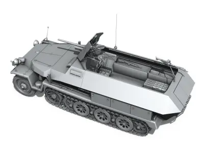 SDKFZ 251 10 - Ausf C - Hanomag Half-track 3D model