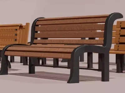 Park Bench Asset Pack 9 Benches Free 3D model