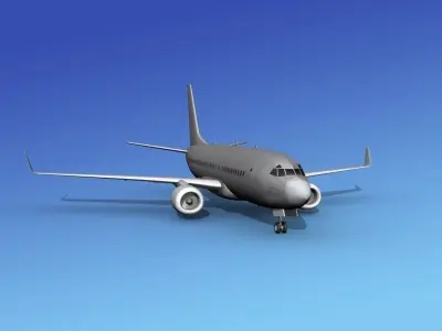 Boeing 737-700ER Bare Metal 3D model