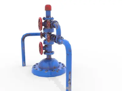 Oil Pumpjack Wellhead 1 Low-poly 3D model