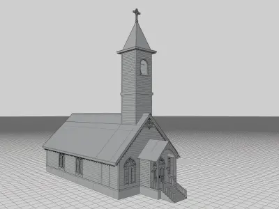 Small wood Church 3D model