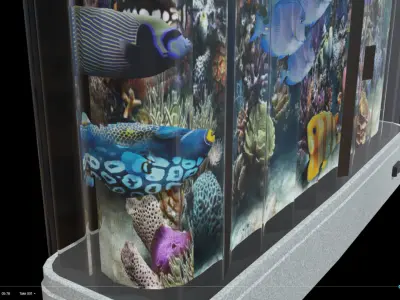 Fish Motion Picture Aquarium Night Lamp Low-poly 3D model