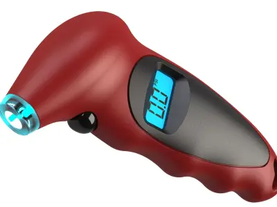 Digital tire pressure gauge 3D model