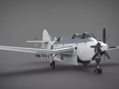 Royal Navy Fairey Gannet AS 3D model