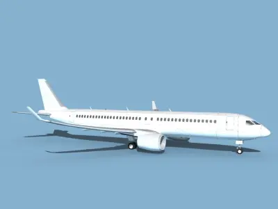 Airbus A220-300 Unmarked 1 3D model
