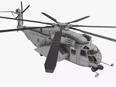 MH-53E Sea Dragon Blank Livery Basic Animation Low-poly 3D model