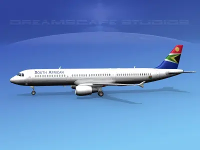 Airbus A321 South Africa 3D model