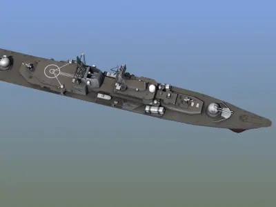 Sovremenny Destroyer Low-poly 3D model