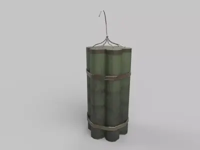 Dynamite bamboo canister Low-poly 3D model