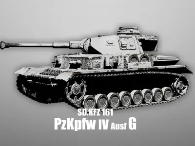 Panzer 4 - PzKpfw IV - Ausf G - Winter Livery Low-poly 3D model