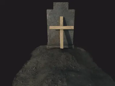 Cemetery Grave Ground Low-poly 3D model