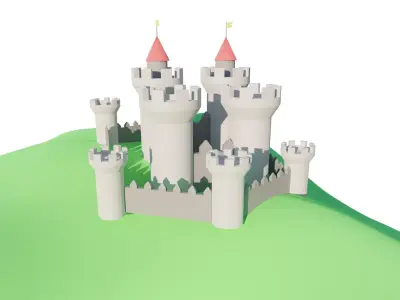 Low Poly Castle Free low-poly 3D model