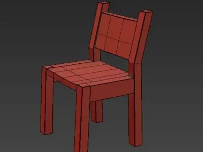 pastel simple Wood kid children chair for classroom Free 3D model