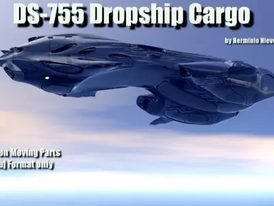 DR-755 Dropship Cargo Spaceship 3D model