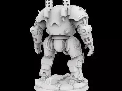 Battle Damaged Robot Mech 3D Printable Model  3D print model