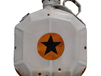 Dented Metal Military Canteen 3D model