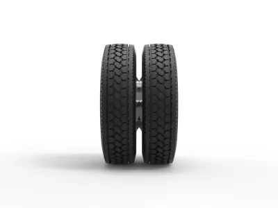 Rear custom wheel of semi truck Version 3 Scale 1 to 25 3D print model