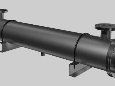  Industrial oil heat exchanger 3D model