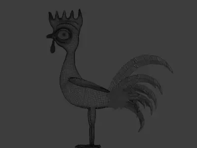 Funny 3D Rooster Character Low-poly 3D model