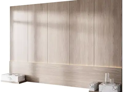 Headboard wall panel 016 Free 3D model
