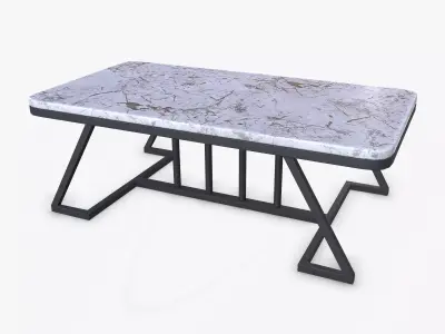 Marble Coffee Table Low-poly PBR Free low-poly 3D model