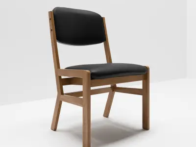 3D Wooden Chair Low-poly 3D model- WTCHCHAIR Free low-poly 3D model