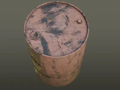 Rusted Oil Drum Low-poly 3D model