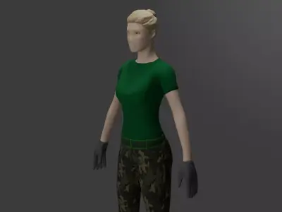 Female Military Base Mesh 3D model