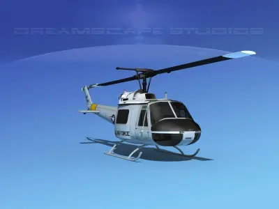 Bell UH-1B Iroquois V08 US Air Force 3D model
