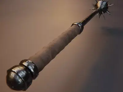 Medieval Morning Star Low-poly 3D model