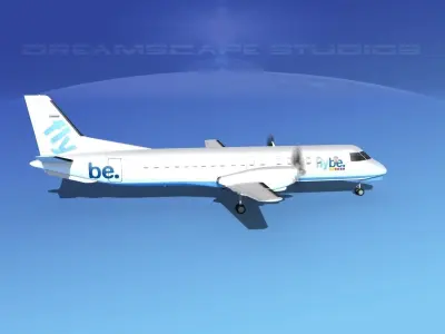 Saab 2000 Flybe 3D model