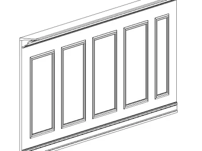 Wall paneling historic decor mouliding revit parametric family 3D model