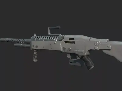 Future Sci-Fi Apocalypse Modular Heavy Machine Gun 3D model